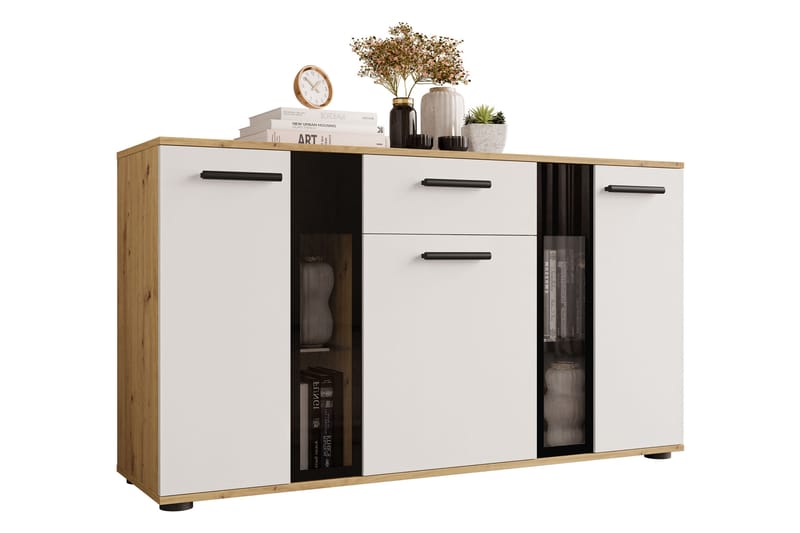 Deardorf Kommode 140 cm - Træ/natur/Hvid - Opbevaring - Opbevaringsmøbler - Kommode - Entrékommode