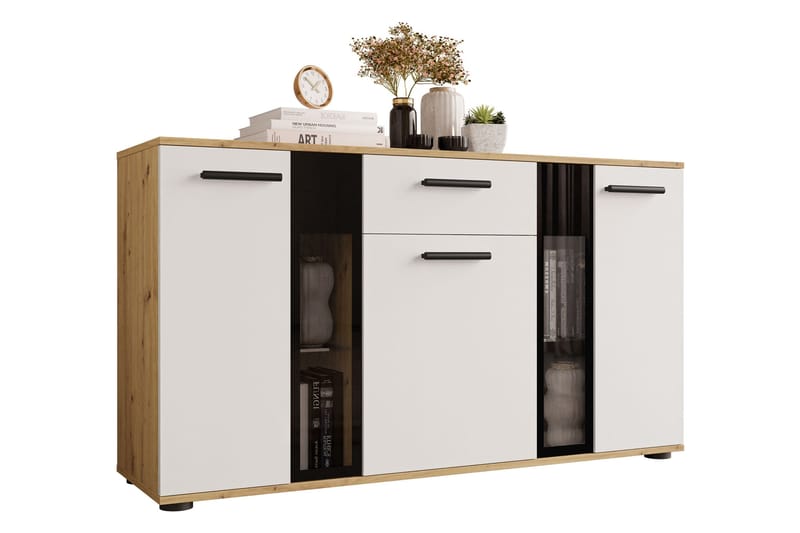 Deardorf Kommode 140 cm - Træ/natur/Hvid - Opbevaring - Opbevaringsmøbler - Kommode