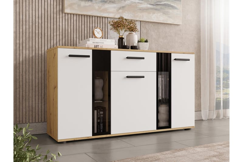 Deardorf Kommode 140 cm - Træ/natur/Hvid - Opbevaring - Opbevaringsmøbler - Kommode
