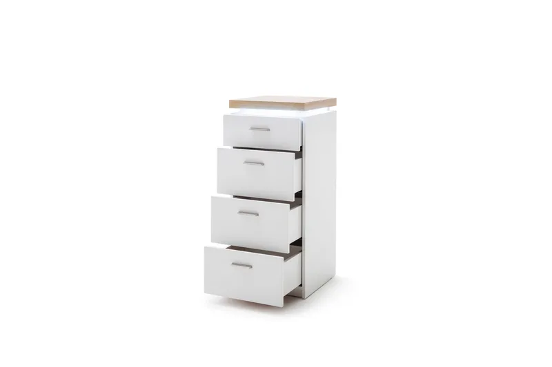 Degaust kommode 42 cm - Hvid / Eg - Opbevaring - Opbevaringsmøbler - Kommode - Entrékommode