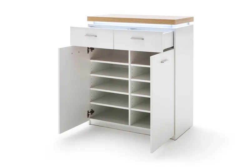 Degaust kommode 85 cm - Hvid / Eg - Opbevaring - Opbevaringsmøbler - Kommode - Entrékommode