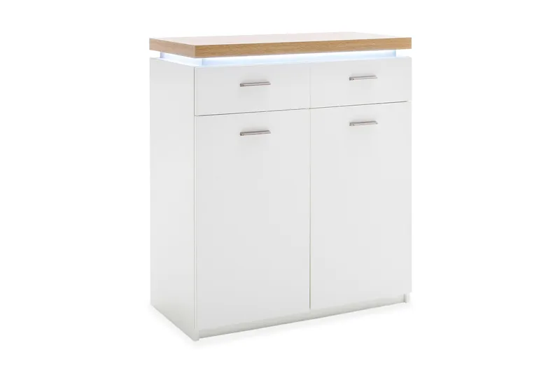 Degaust kommode 85 cm, Hvid / Eg