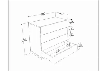 Desgrar Kommode 90x81,6 cm - Brun - Opbevaring - Opbevaringsmøbler - Kommode - Entrékommode