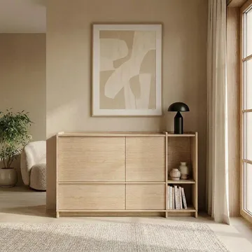 Kommode Deyloris 138 cm - lyst naturtræ - Opbevaring - Opbevaringsmøbler - Skænke & sideboards