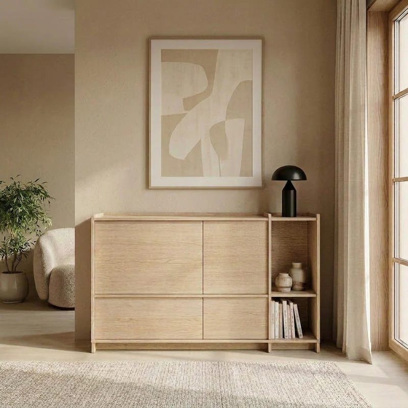 Kommode Deyloris 138 cm - lyst naturtræ - Opbevaring - Opbevaringsmøbler - Skænke & sideboards
