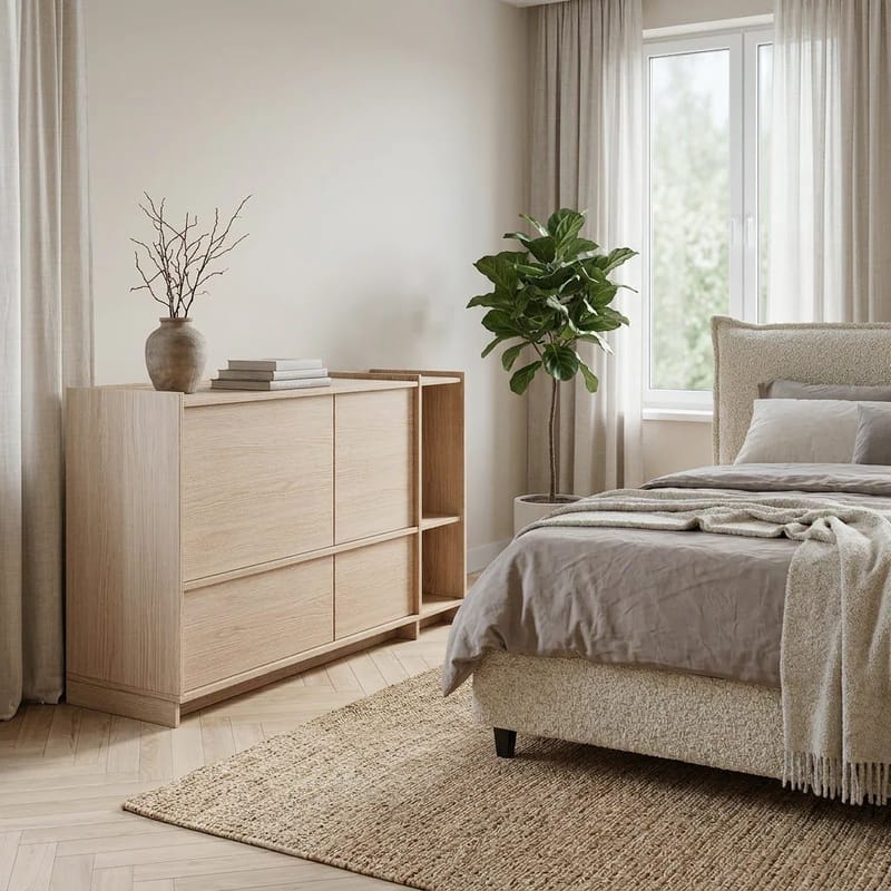 Kommode Deyloris 138 cm - lyst naturtræ - Opbevaring - Opbevaringsmøbler - Skænke & sideboards