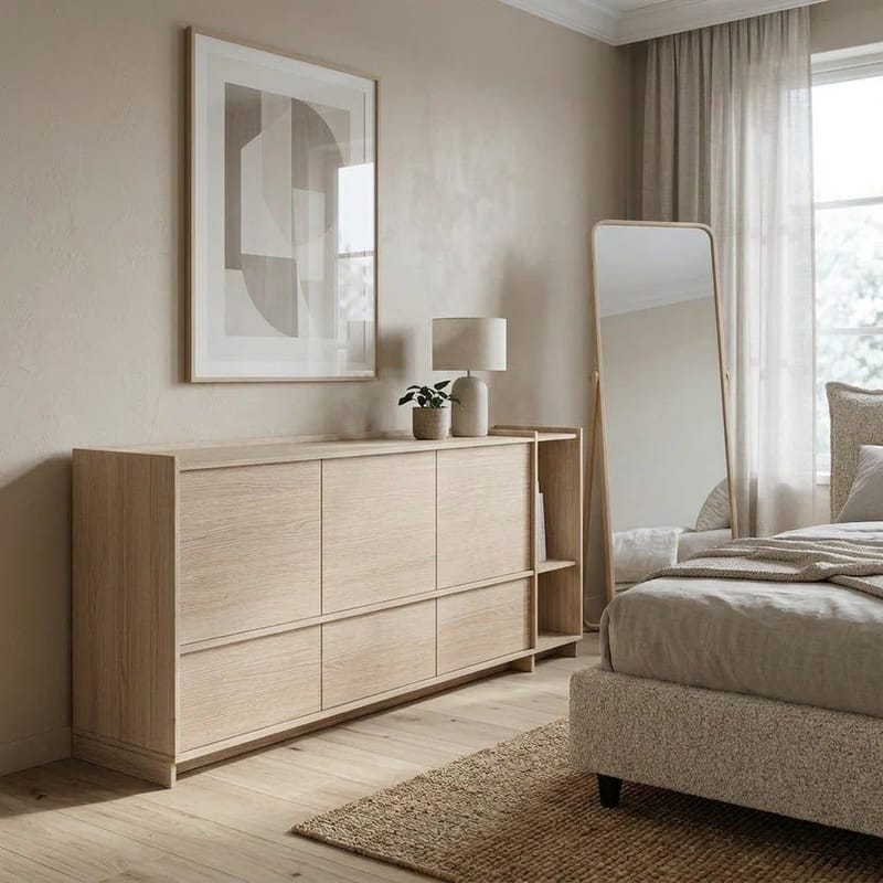 Kommode Deyloris 190 cm - lyst naturtræ - Opbevaring - Opbevaringsmøbler - Skænke & sideboards
