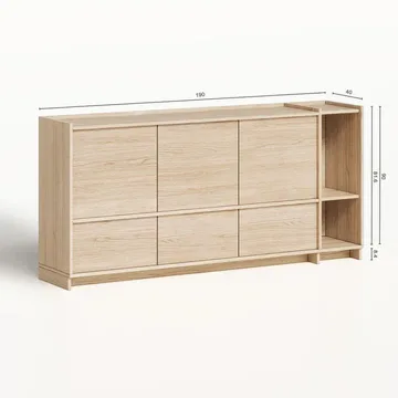 Kommode Deyloris 190 cm - lyst naturtræ - Opbevaring - Opbevaringsmøbler - Skænke & sideboards