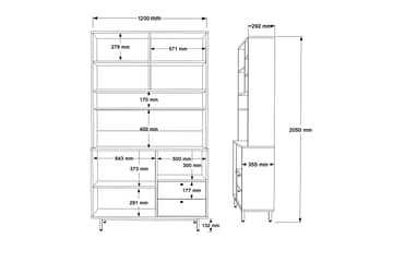 Donae Kommode 120 cm - Eg/Antracit - Opbevaring - Opbevaringsmøbler - Kommode
