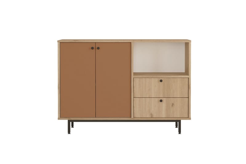 Donae Kommode 120 cm - Eg/Rød - Opbevaring - Opbevaringsmøbler - Kommode