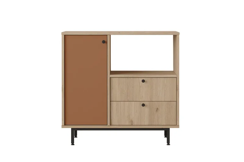 Donae Kommode 88 cm, Eg/Rød