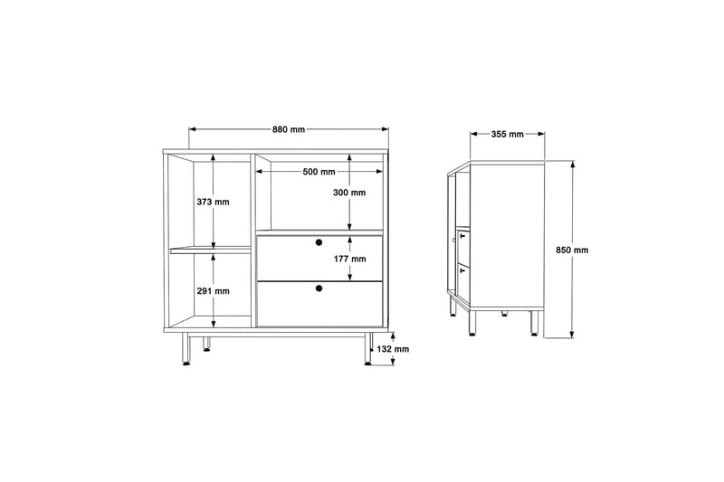 Donae Kommode 88 cm - Hvid - Opbevaring - Opbevaringsmøbler - Kommode - Entrékommode