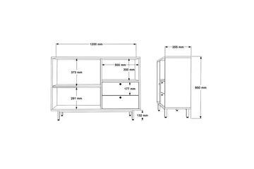 Donae Kommode 88 cm - Hvid - Opbevaring - Opbevaringsmøbler - Kommode - Entrékommode