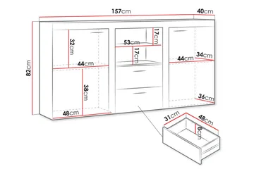 Eirwen Kommode 157 cm - Hvid - Opbevaring - Opbevaringsmøbler - Kommode