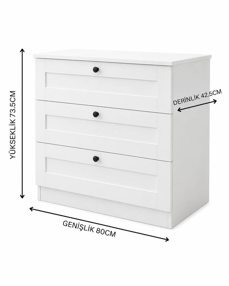 Kommode Hanah Home Lucas (80 x 7,5 x 42,5 cm) Hvid - Hvid - Opbevaring - Opbevaringsmøbler - Kommode - Entrékommode