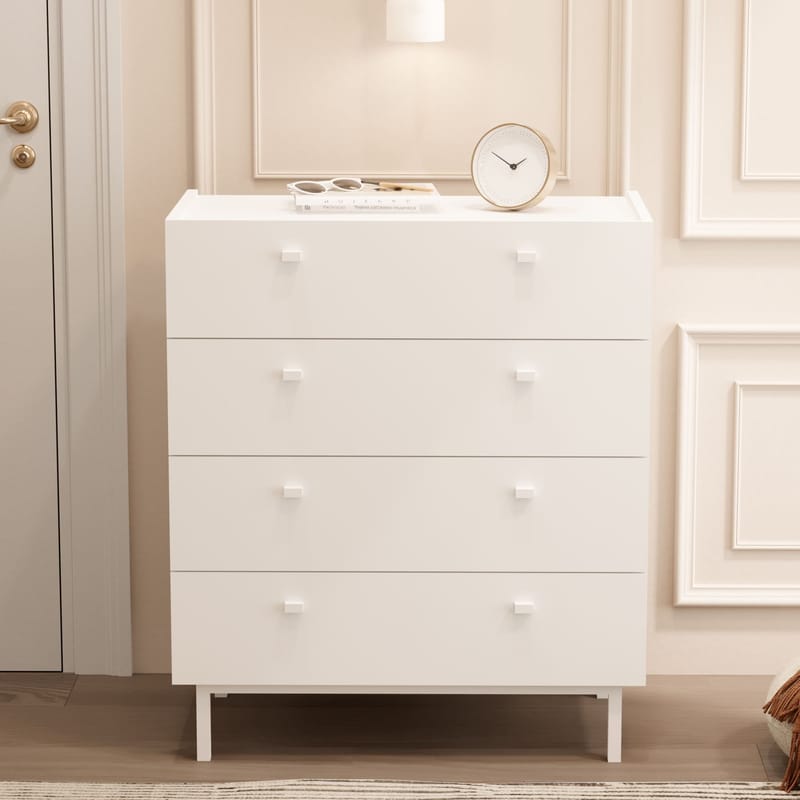 Kommode Hanah Home Luke (80 x 93,1 x 41,8 cm) Hvid - Hvid - Opbevaring - Opbevaringsmøbler - Kommode - Entrékommode