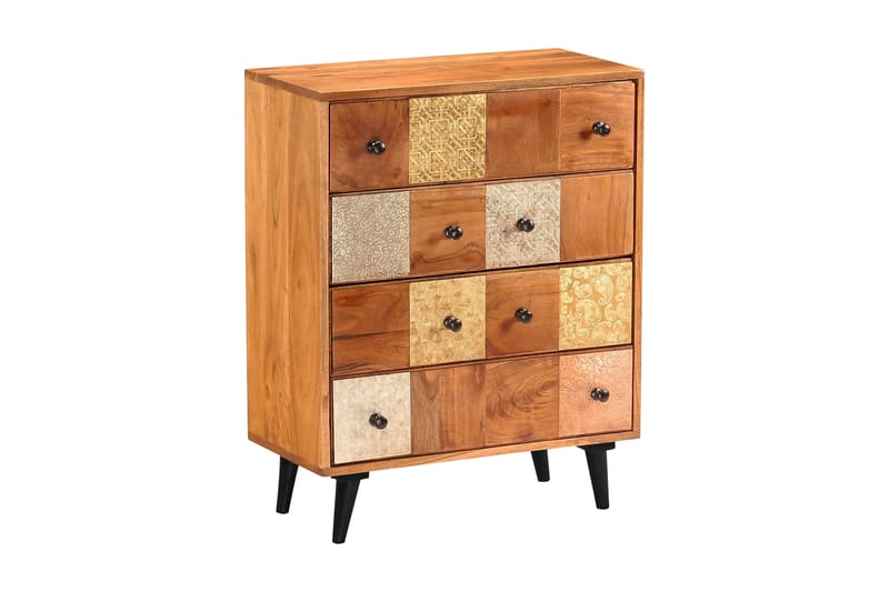 Kommode Massivt Akacietræ 60 X 30 X 75 Cm - Flerfarvet - Opbevaring - Opbevaringsmøbler - Kommode - Entrékommode