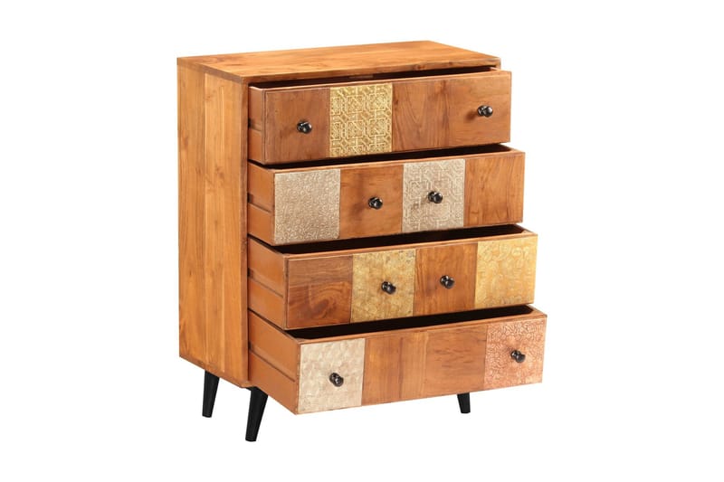Kommode Massivt Akacietræ 60 X 30 X 75 Cm - Flerfarvet - Opbevaring - Opbevaringsmøbler - Kommode - Entrékommode