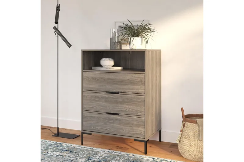 Rayburn Byrå Grå Dorel Home Grey - Opbevaring - Opbevaringsmøbler - Kommode - Entrékommode