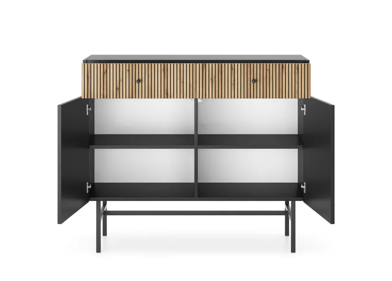 Francisca Kommode 104 cm - Sort/Eg - Opbevaring - Opbevaringsmøbler - Kommode