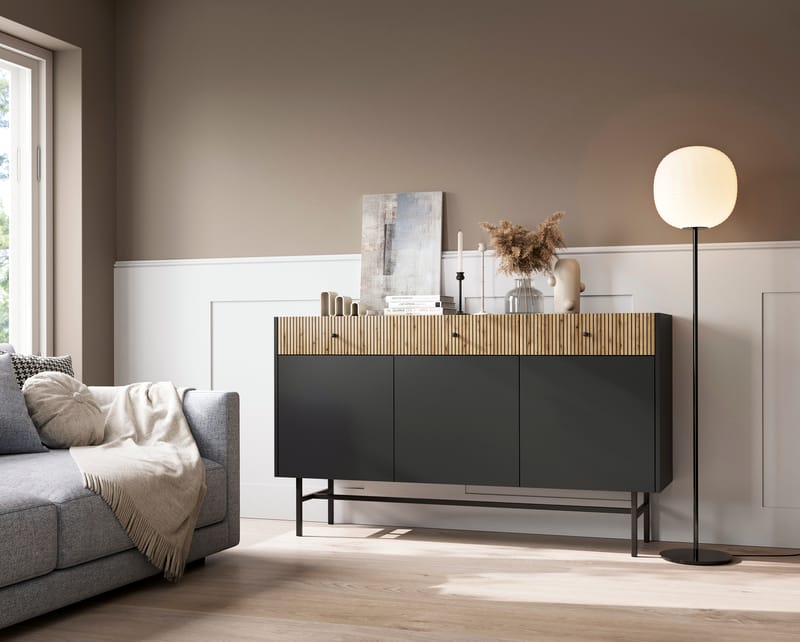 Francisca Kommode 155 cm - Sort/Eg - Opbevaring - Opbevaringsmøbler - Kommode