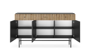 Francisca Kommode 155 cm - Sort/Eg - Opbevaring - Opbevaringsmøbler - Kommode