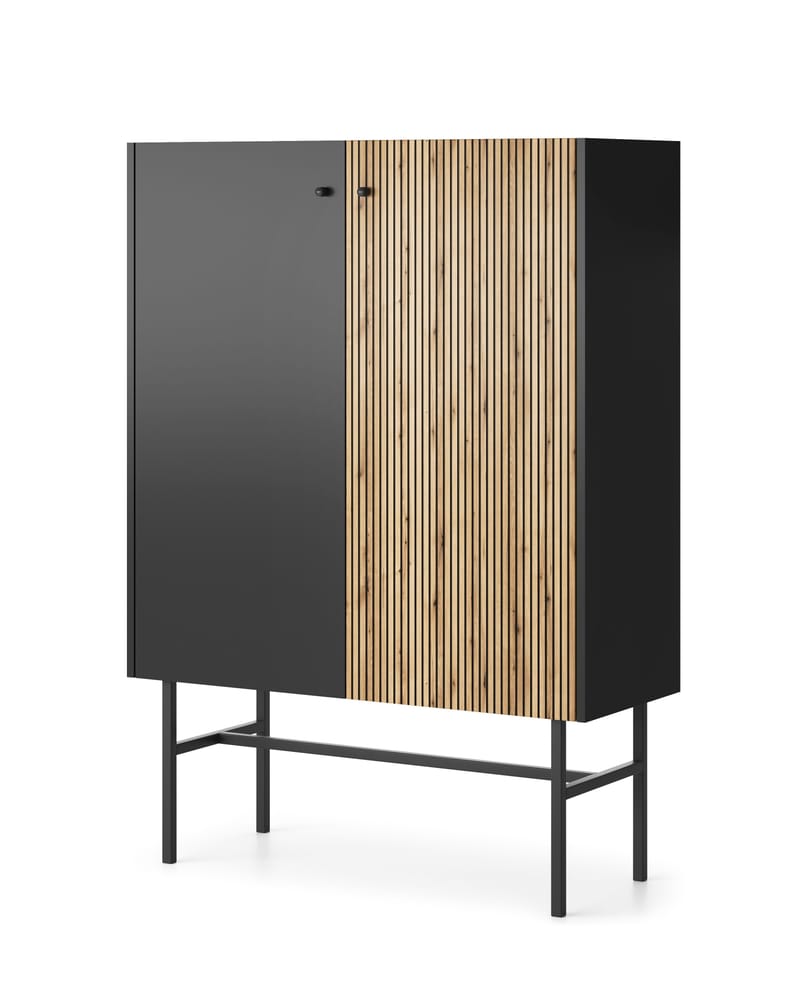 Francisca Kommode 93 cm, Sort/Eg