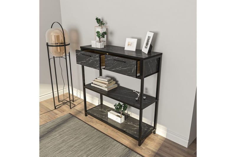 Fynlor Kommode 90 cm - Sort/Hvid - Opbevaring - Opbevaringsmøbler - Kommode - Entrékommode