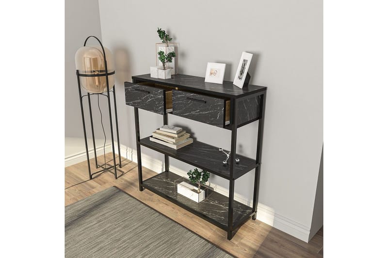 Fynlor Kommode 90 cm - Sort/Hvid - Opbevaring - Opbevaringsmøbler - Kommode - Entrékommode