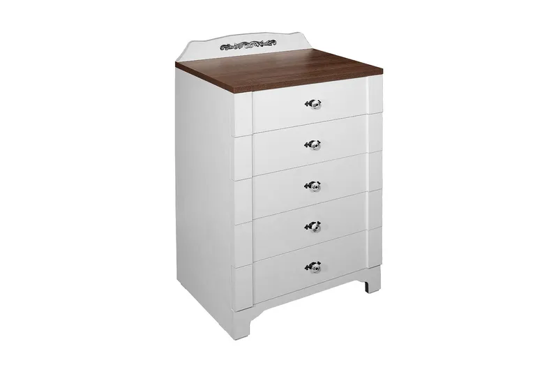 Gaszpar kommode, Hvid / valnød