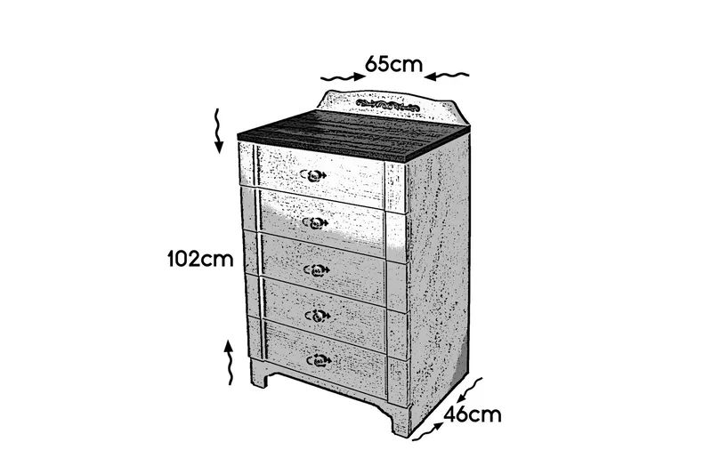 Gaszpar kommode - Hvid / valnød - Opbevaring - Opbevaringsmøbler - Kommode - Entrékommode