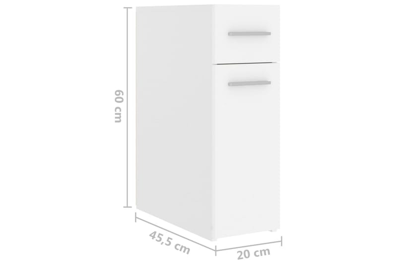 højskab 20x45,5x60 cm spånplade hvid - Hvid - Købmandsdisk - Kommode