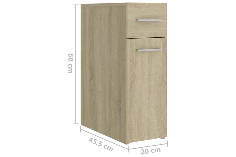 højskab 20x45,5x60 cm spånplade sonoma-eg - Brun - Opbevaring - Opbevaringsmøbler - Kommode
