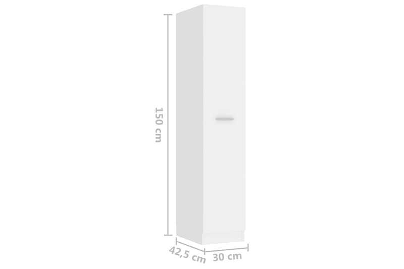 højskab 30x42,5x150 cm spånplade hvid - Hvid - Købmandsdisk - Kommode