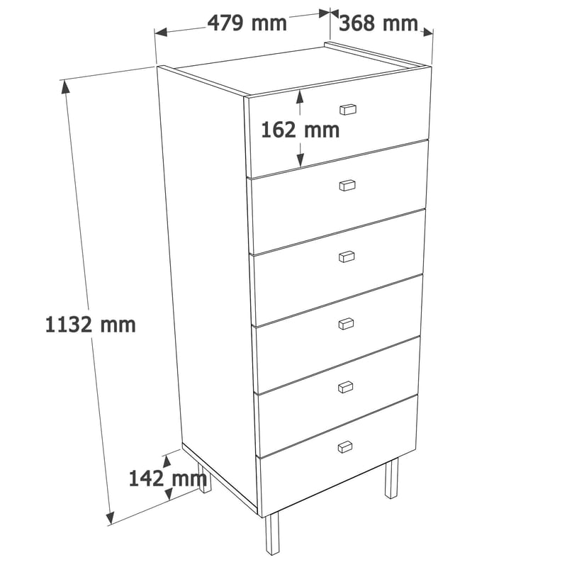 Kommode Hanah Home Luke (47,9 x 113,2 x 36,8 cm) Hvid - Hvid - Opbevaring - Opbevaringsmøbler - Kommode