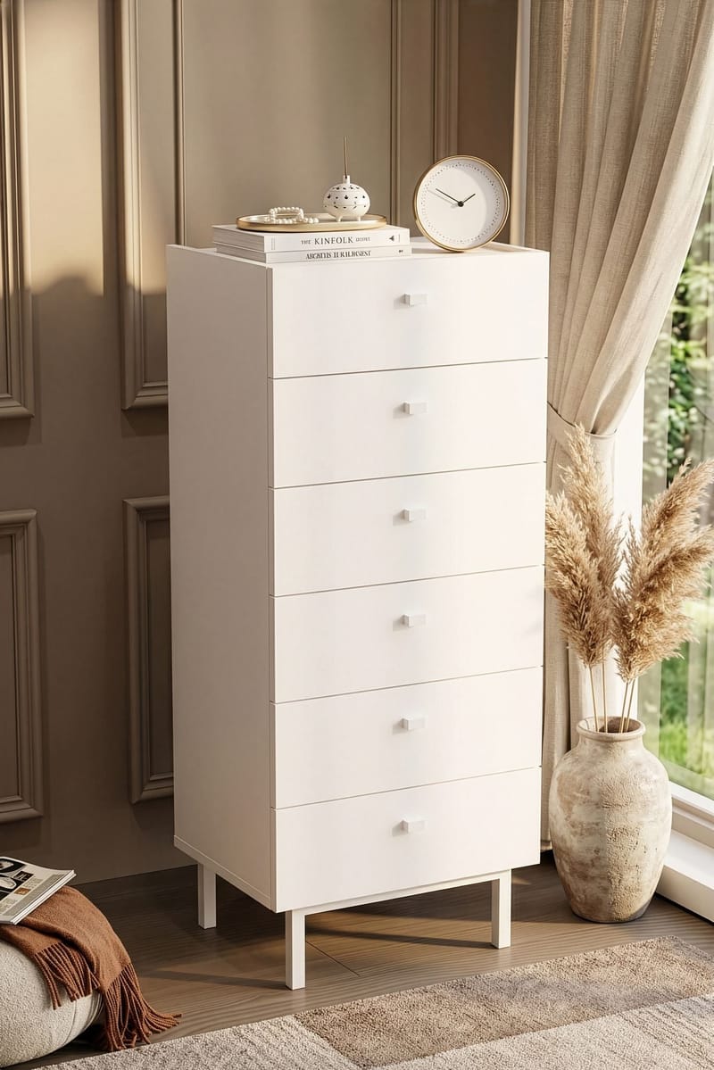Kommode Hanah Home Luke (47,9 x 113,2 x 36,8 cm) Hvid - Hvid - Opbevaring - Opbevaringsmøbler - Kommode