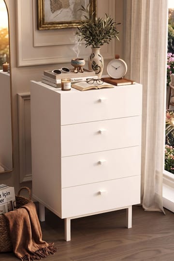 Kommode Hanah Home Luke (47,9 x 80,1 x 36,8 cm) Hvid - Hvid - Opbevaring - Opbevaringsmøbler - Kommode