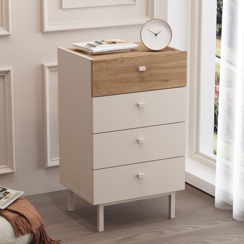 Kommode Hanah Home Luke (47,9 x 80,1 x 36,8 cm) Sand eg - Sand og eg - Opbevaring - Opbevaringsmøbler - Kommode