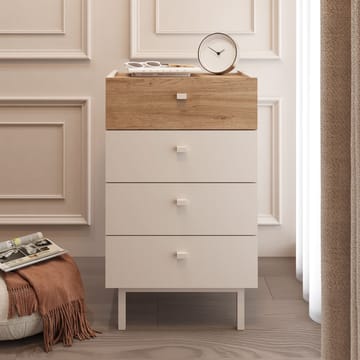 Kommode Hanah Home Luke (47,9 x 80,1 x 36,8 cm) Sand eg - Sand og eg - Opbevaring - Opbevaringsmøbler - Kommode