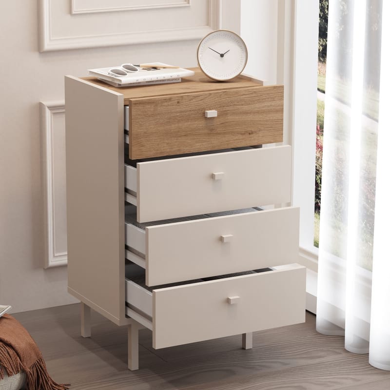 Kommode Hanah Home Luke (47,9 x 80,1 x 36,8 cm) Sand eg - Sand og eg - Opbevaring - Opbevaringsmøbler - Kommode