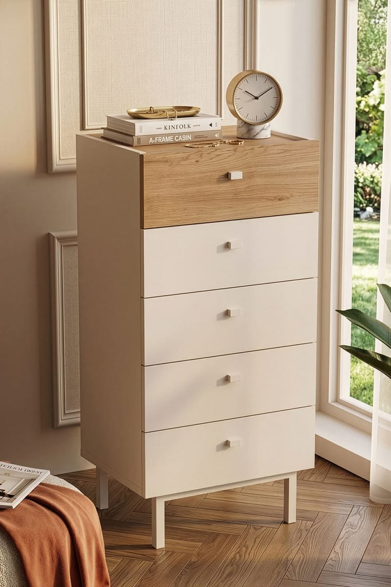 Kommode Hanah Home Luke (47,9 x 96,6 x 36,8 cm) Sand eg - Sandeg - Opbevaring - Opbevaringsmøbler - Kommode