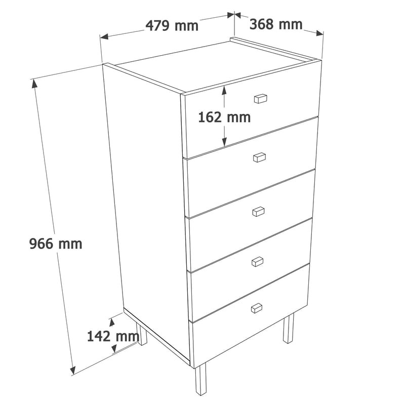 Kommode Hanah Home Luke (47,9 x 96,6 x 36,8 cm) Sand eg - Sandeg - Opbevaring - Opbevaringsmøbler - Kommode