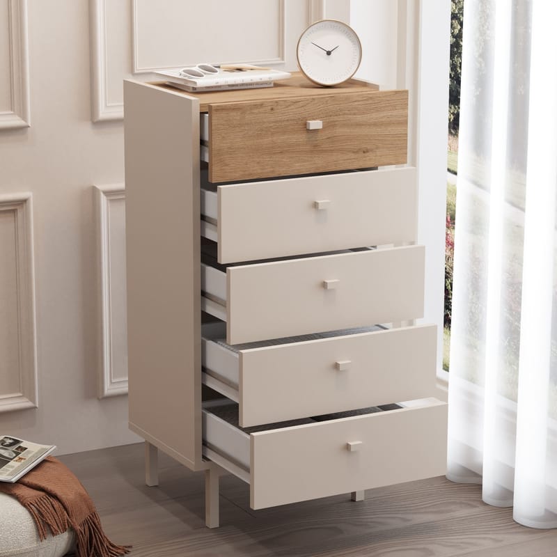 Kommode Hanah Home Luke (47,9 x 96,6 x 36,8 cm) Sand eg - Sandeg - Opbevaring - Opbevaringsmøbler - Kommode