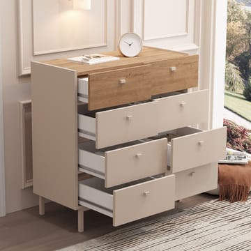 Kommode Hanah Home Luke (89,4 x 93,1 x 41,8 cm) Sand eg - Sand eg - Opbevaring - Opbevaringsmøbler - Kommode