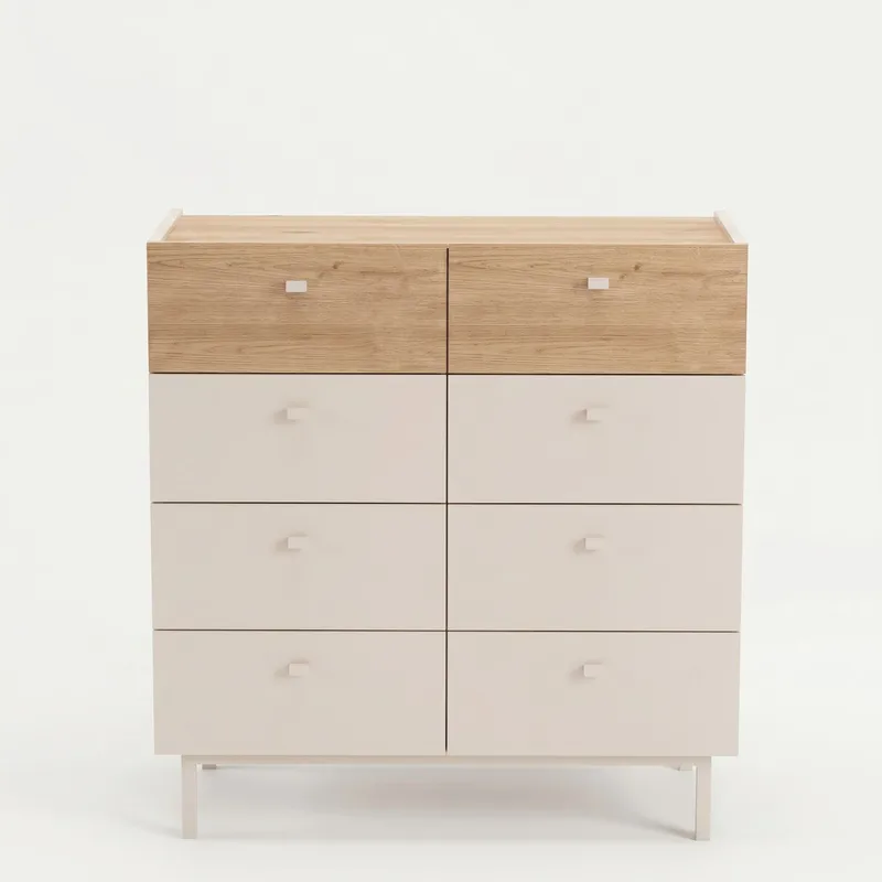 Kommode Hanah Home Luke (89,4 x 93,1 x 41,8 cm) Sand eg, Sand eg