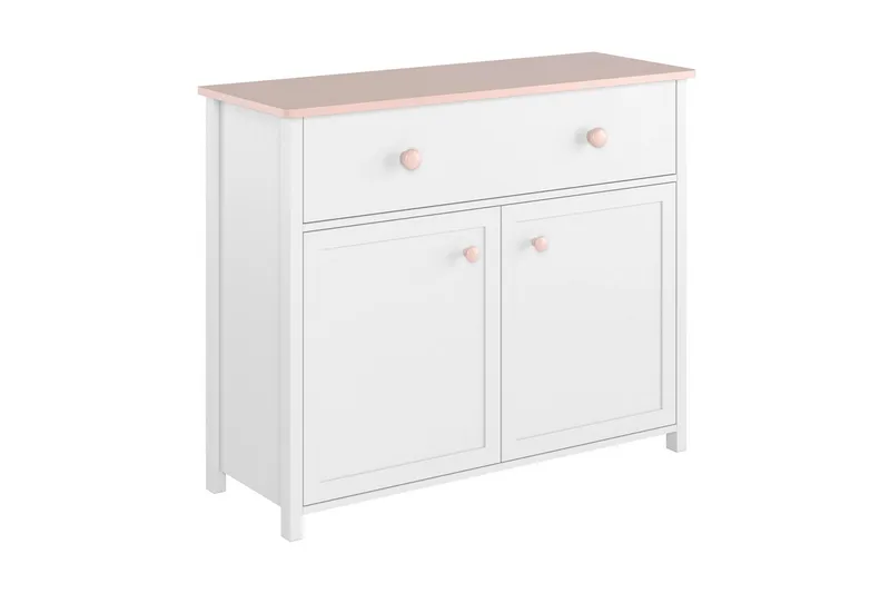 Hilts Byrå 110x90 cm Vit||Pink, undefined