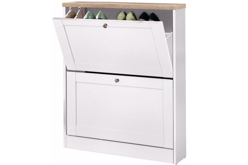 Hjørnekommode Loft24 Naveen Skoskab 70x90 cm Hvid - Opbevaring - Opbevaringsmøbler - Kommode