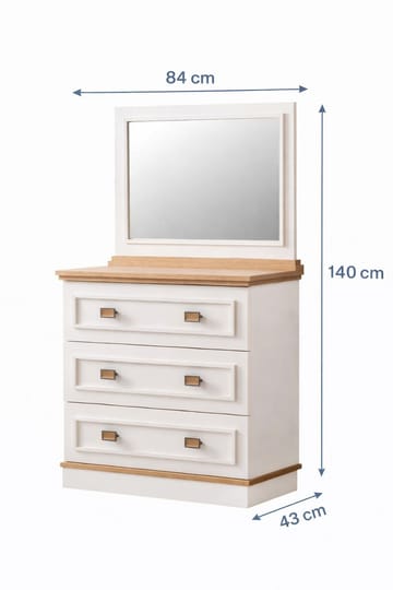 Kommode Homitis Zenit (84 x 140 x 43 cm) lys creme - Opbevaring - Opbevaringsmøbler - Kommode