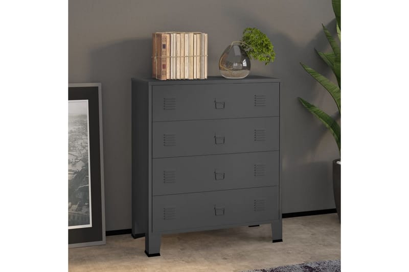 industriel kommode 78x40x93 cm metal antracitgr�å - Antracit - Opbevaring - Opbevaringsmøbler - Kommode - Entrékommode