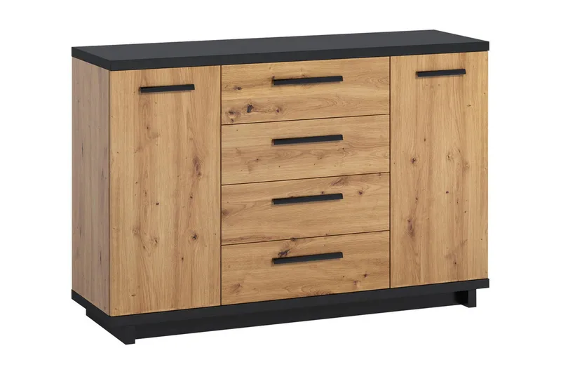 Ines Kommode 40x135 cm, Eg/Sort